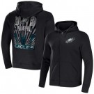 Men's Philadelphia Eagles Black Zipper Pullover Hoodie 8021