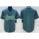 Men's Philadelphia Eagles Blank Green Baseball Jersey