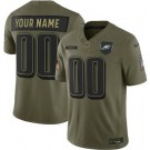 Men's Philadelphia Eagles Custom Limited Green 2025 Salute To Service Jersey