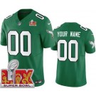 Men's Philadelphia Eagles Customized Limited Kelly Green Super Bowl LIX FUSE Vapor Jersey
