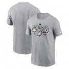 Men's Philadelphia Eagles Gray 2024 NFC Champions Locker Room Trophy Collection T Shirt