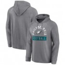 Men's Philadelphia Eagles Gray No Time Off Raglan Pullover Hoodie