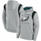 Men's Philadelphia Eagles Gray Sideline Logo Performance Pullover Hoodie