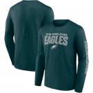 Men's Philadelphia Eagles Green Go the Distance Long Sleeve T Shirt