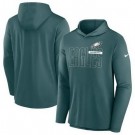 Men's Philadelphia Eagles Green Lightweight Performance Hooded Long Sleeve T Shirt