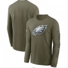 Men's Philadelphia Eagles Olive 2022 Salute To Service Long Sleeve T Shirt