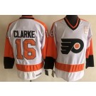 Men's Philadelphia Flyers #16 Bobby Clarke White CCM Throwback Jersey