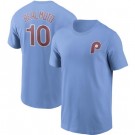 Men's Philadelphia Phillies #10 Darren Daulton Light Blue Printed T Shirt 112070