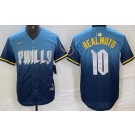 Men's Philadelphia Phillies #10 JT Realmuto Blue 2024 City Cool Base Jersey