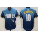 Men's Philadelphia Phillies #10 JT Realmuto Blue 2024 City Player Number Cool Base Jersey
