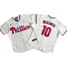 Men's Philadelphia Phillies #10 JT Realmuto Cream Cool Base Jersey