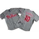 Men's Philadelphia Phillies #10 JT Realmuto Gray Limited Cool Base Jersey