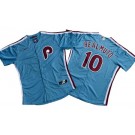 Men's Philadelphia Phillies #10 JT Realmuto Light Blue Cool Base Jersey