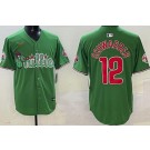 Men's Philadelphia Phillies #12 Kyle Schwarber Green Fashion Cool Base Jersey