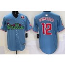 Men's Philadelphia Phillies #12 Kyle Schwarber Light Blue Fashion Limited Jersey