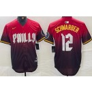 Men's Philadelphia Phillies #12 Kyle Schwarber Red 2024 City Cool Base Jersey