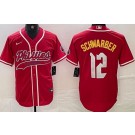 Men's Philadelphia Phillies #12 Kyle Schwarber Red Fashion Baseball Jersey