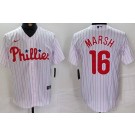 Men's Philadelphia Phillies #16 Brandon Marsh White Cool Base Jersey