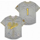 Men's Philadelphia Phillies #1 Chuck Klein Gray 1938 Throwback Jersey