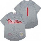 Men's Philadelphia Phillies #1 Richie Ashburn Gray 1950 Throwback Jersey