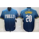 Men's Philadelphia Phillies #20 Mike Schmidt Blue 2024 City Cool Base Jersey