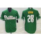 Men's Philadelphia Phillies #28 Alec Bohm Kelly Green Celtic Cool Base Jersey