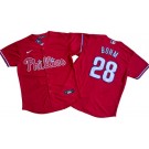 Men's Philadelphia Phillies #28 Alec Bohm Red Cool Base Jersey