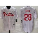 Men's Philadelphia Phillies #28 Alec Bohm White Cool Base Jersey