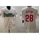 Men's Philadelphia Phillies #28 Alec Bohm White Fashion Cool Base Jersey
