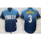 Men's Philadelphia Phillies #3 Bryce Harper Blue 2024 City Cool Base Jersey