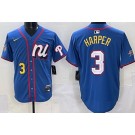 Men's Philadelphia Phillies #3 Bryce Harper Blue 2025 All Star Limited Jersey