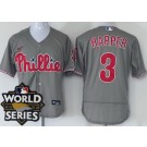 Men's Philadelphia Phillies #3 Bryce Harper Gray 2022 World Series Authentic Jersey