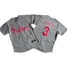 Men's Philadelphia Phillies #3 Bryce Harper Gray Limited Cool Base Jersey
