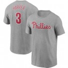Men's Philadelphia Phillies #3 Bryce Harper Gray Printed T Shirt 112493