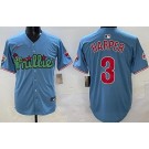 Men's Philadelphia Phillies #3 Bryce Harper Light Blue Fashion Limited Jersey
