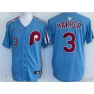Men's Philadelphia Phillies #3 Bryce Harper Light Blue Limited Jersey