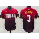 Men's Philadelphia Phillies #3 Bryce Harper Red 2024 City Cool Base Jersey