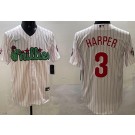 Men's Philadelphia Phillies #3 Bryce Harper White Fashion Cool Base Jersey