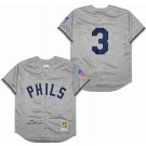 Men's Philadelphia Phillies #3 Chuck Klein Gray 1942 Throwback Jersey