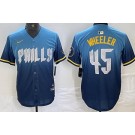 Men's Philadelphia Phillies #45 Zack Wheeler Blue 2024 City Cool Base Jersey