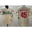 Men's Philadelphia Phillies #45 Zack Wheeler Cream Fashion Cool Base Jersey
