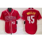 Men's Philadelphia Phillies #45 Zack Wheeler Red City Fashion Player Number Cool Base Jersey
