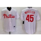 Men's Philadelphia Phillies #45 Zack Wheeler White Cool Base Jersey