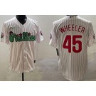 Men's Philadelphia Phillies #45 Zack Wheeler White Fashion Cool Base Jersey