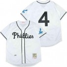 Men's Philadelphia Phillies #4 Jimmy Foxx White 1945 Throwback Jersey