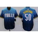 Men's Philadelphia Phillies #50 Orion Kerkering Blue 2024 City Cool Base Jersey