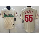 Men's Philadelphia Phillies #55 Ranger Suarez Cream Fashion Cool Base Jersey
