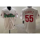 Men's Philadelphia Phillies #55 Ranger Suarez White Fashion Cool Base Jersey