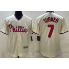 Men's Philadelphia Phillies #7 Trea Turner Cream Cool Base Jersey