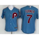 Men's Philadelphia Phillies #7 Trea Turner Light Blue Cool Base Jersey